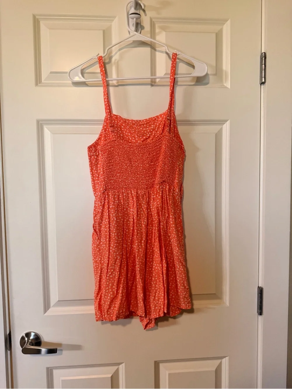 Old Navy Orange Floral Strap Romper